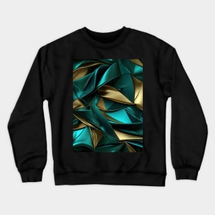 Funky Facade: Trompe-l’oeil Green Turquoise and Gold Crewneck Sweatshirt